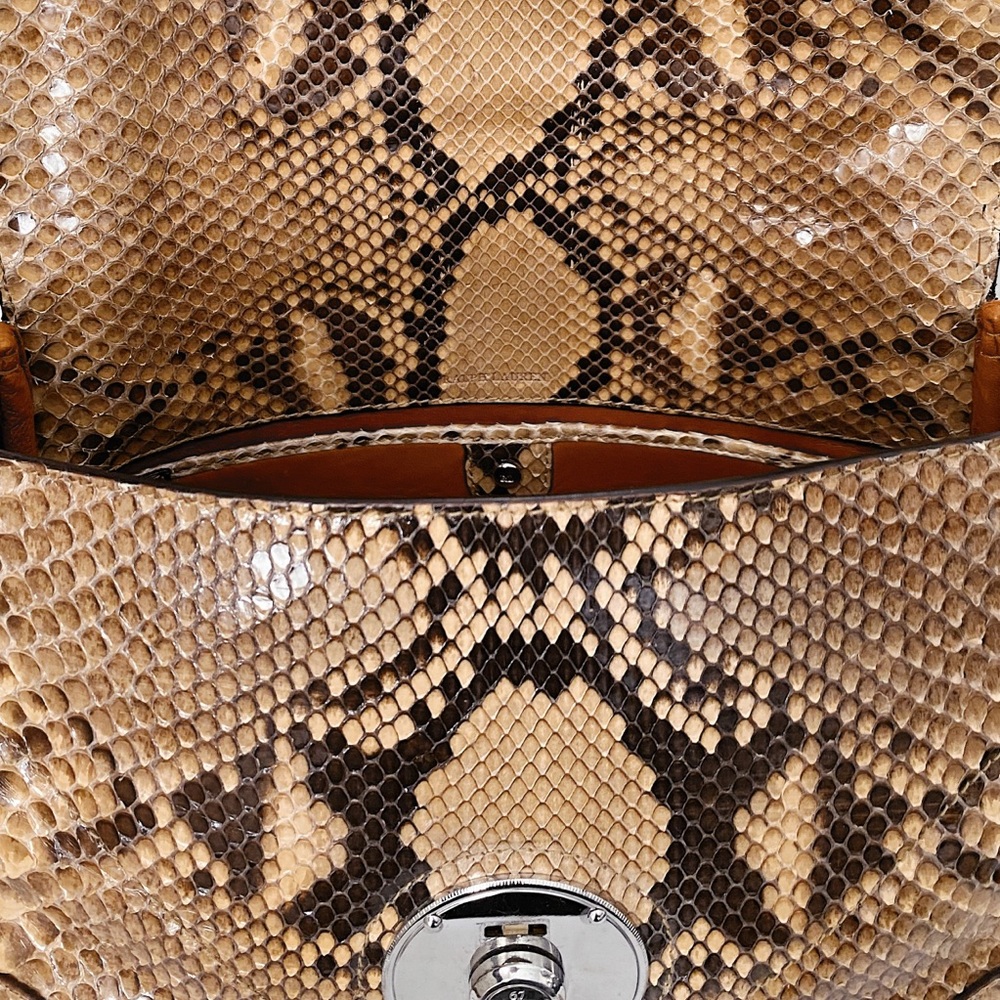 Ralph Lauren Collection Ricky Exotic Python Snake Skin Shoulder Crossbody Bag 5K - Picture 10 of 15